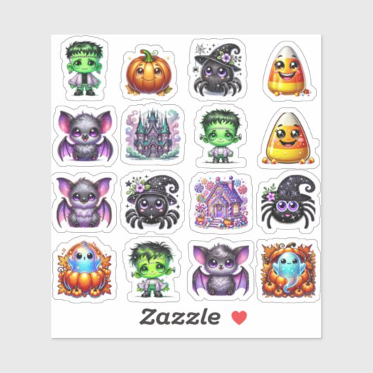 Niedliche Halloween Stickers Aufkleber (Blatt)