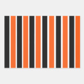Niedliche Halloween-Streifen in Orange und Schwarz Geschenkpapier Set (Vorderseite 3)