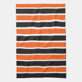 Niedliche Halloween-Streifen in Orange und Schwarz Geschirrtuch (Vertikal)