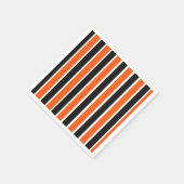 Niedliche Halloween-Streifen in Orange und Schwarz Serviette (Ecke)