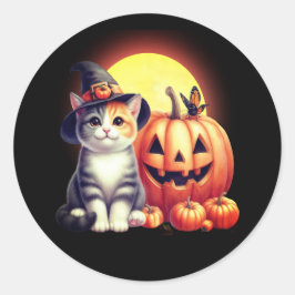 Niedliche Halloween Tabby Cat Stickers