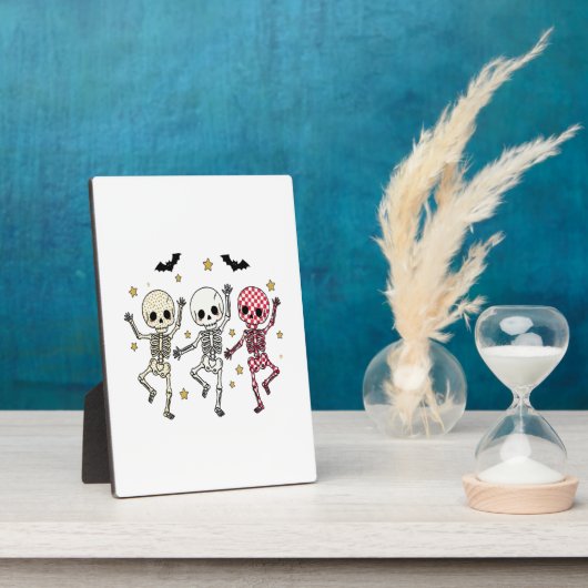 Niedliche Halloween-Tanzskelette Fotoplatte (Seite)