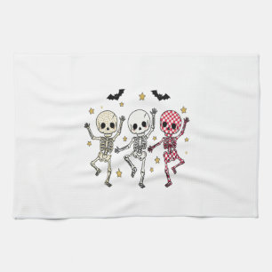 Niedliche Halloween-Tanzskelette Geschirrtuch