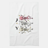 Niedliche Halloween-Tanzskelette Geschirrtuch (Vertikal)