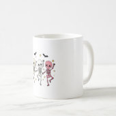 Niedliche Halloween-Tanzskelette Kaffeetasse (VorderseiteRechts)