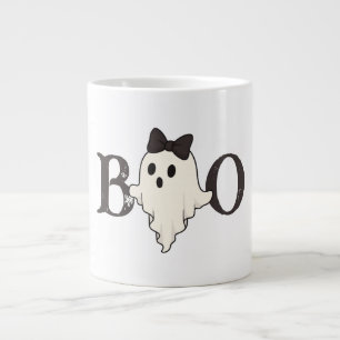 Niedliche Halloween-Tasse - "Boo"-Geist mit Bow Jumbo-Tasse