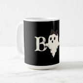Niedliche Halloween-Tasse - "Boo"-Geist mit Bow Kaffeetasse (Vorderseite Links)