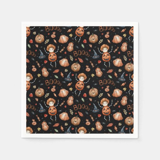 Niedliche Halloween-Themenpumpen und Boos Serviette (Vorderseite)