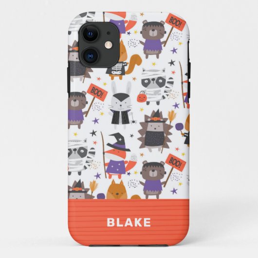 Niedliche Halloween-Tiere Personalisiert Case-Mate iPhone Hülle (Rückseite)