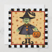 Niedliche Halloween-Trick- oder Treaterkunstlichke Feiertagskarte (Vorderseite)