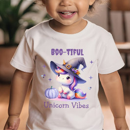 Niedliche Halloween Unicorn schöne Vibes Girls Baby T-shirt