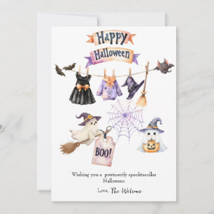 Niedliche Halloween-Urlaubskarte mit Pumpkins Hexe Feiertagskarte