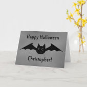 Niedliche Halloween-Vampir-Fledermaus mit großen A Karte (Gelbe Blume)