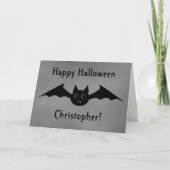 Niedliche Halloween-Vampir-Fledermaus mit großen A Karte (Vorderseite)