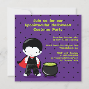 Niedliche Halloween-Vampirkostüme Party Einladung