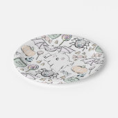 Niedliche Halloween White Kindergeburtstag Party T Pappteller (Schrägansicht)