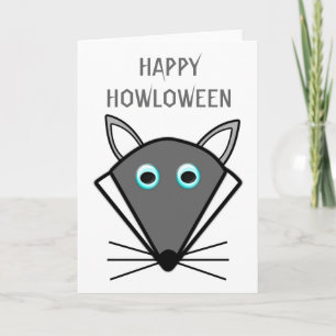 Niedliche Halloween-Wolf-Benutzerkarte Karte