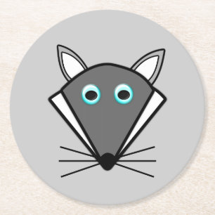 Niedliche Halloween Wolf Paper-Untersetzer Runder Pappuntersetzer