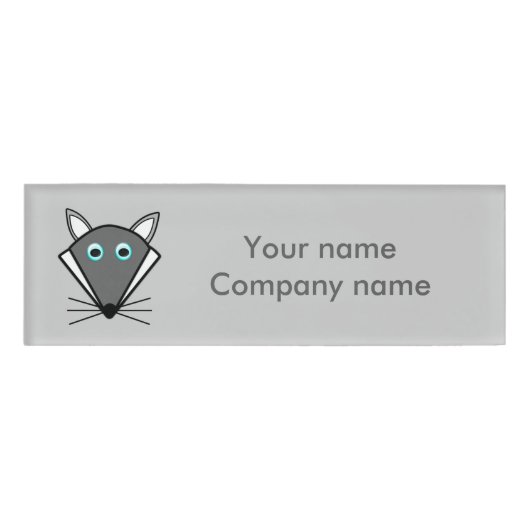 Niedliche Halloween Wolf Personalisiert Name Tag Namenschild (Vorderseite)