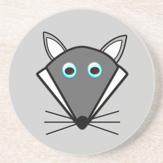 Niedliche Halloween-Wolf-Untersetzer Sandstein Untersetzer (Vorne)