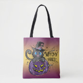 NIEDLICHE HALLOWEWEEN SCHWARZKATZSCHALTER PUMPKIN TASCHE (Vorderseite)