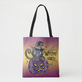 NIEDLICHE HALLOWEWEEN SCHWARZKATZSCHALTER PUMPKIN TASCHE