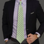 Niedliche halsgrüne und weiße Polka-Punkte Krawatte<br><div class="desc">Moderne und niedliche Weiß-Weiß-Weiß-Weiß-Weiß-Pollenhalsbinde.</div>