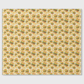 niedliche Hamburger und Pommes frites Party Geschenkpapier (Flach)