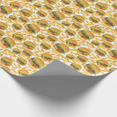 niedliche Hamburger und Pommes frites Party Geschenkpapier (Ecke)