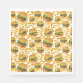 niedliche Hamburger und Pommes frites Party Serviette (Vorderseite)