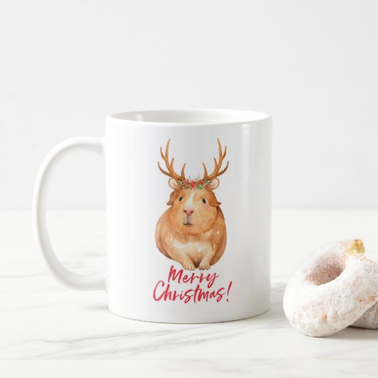Niedliche Hampster WeihnachtsTasse Kaffeetasse (Mit Donut)