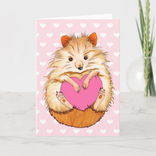 Niedliche Hamster-Illustration Valentinherzen Feiertagskarte