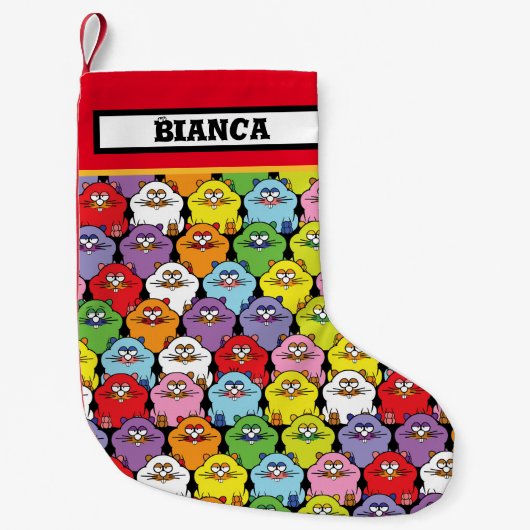 Niedliche Hamster, individuelle Name  Kleiner Weihnachtsstrumpf (Vorderseite)