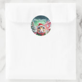 Niedliche Hamsterratte Weihnachtsgeburtsschnee Par Runder Aufkleber (Tasche)