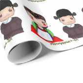 Niedliche Hanbok verheiratete Paare Geschenkpapier (Rolleneckpunkt)