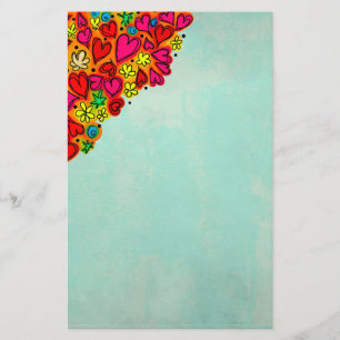 Niedliche Hand Drawn Doodle Hörnchen und Blume Briefpapier