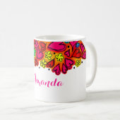 Niedliche Hand Drawn Doodle Hörnchen und Blume Kaffeetasse (VorderseiteRechts)