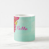 Niedliche Hand Drawn Doodle Hörnchen und Blume Kaffeetasse (Mittel)