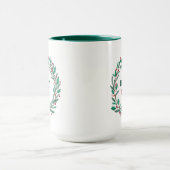 Niedliche Hand Drawn Wreath Frohe Weihnachtsfeiert Tasse (Zentrum)