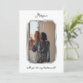 Niedliche Hand gezeichnete Bow Bridesmaid Vorschla Karte (Stehend Vorderseite)