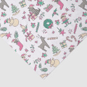 Niedliche Hand gezeichnete Feiertage Doodles Weihn Seidenpapier (Detail)