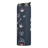 Niedliche Hand gezeichnete Formen Muster Thermal T Thermosbecher (Nach links gedreht)