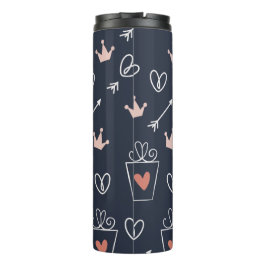 Niedliche Hand gezeichnete Formen Muster Thermal T Thermosbecher