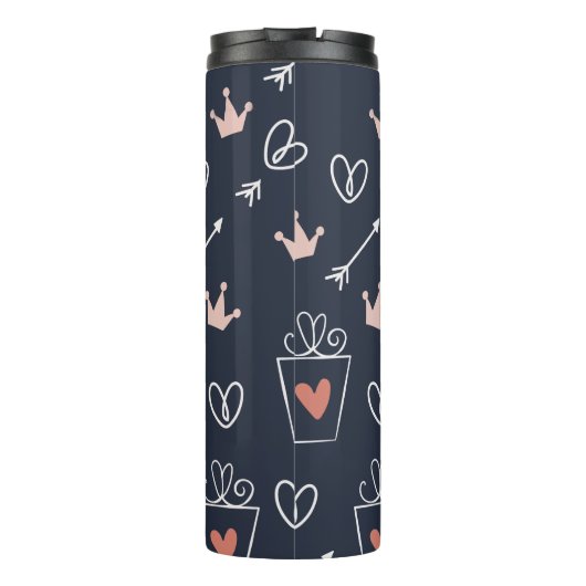 Niedliche Hand gezeichnete Formen Muster Thermal T Thermosbecher (Rückseite)