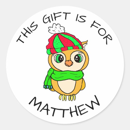 Niedliche Hand gezeichnete Penguin Weihnachtsgesch Runder Aufkleber (Vorderseite)