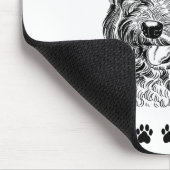 Niedliche Hand gezeichneter Hund + Tatze druckt Mousepad (Ecke)