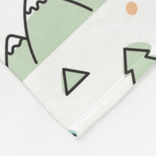 Niedliche Hand gezeichnetes Gebirgsszenen-Muster Fleecedecke (Ecke)