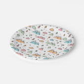 Niedliche Hand gezeichnetes Gebirgsszenen-Muster Pappteller (Schrägansicht)