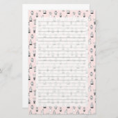 Niedliche Hand gezeichnetes Kaktus-Muster Briefpapier (Vorne/Hinten)