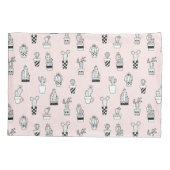 Niedliche Hand gezeichnetes Kaktus-Muster Kissenbezug (Rückseite-Links)